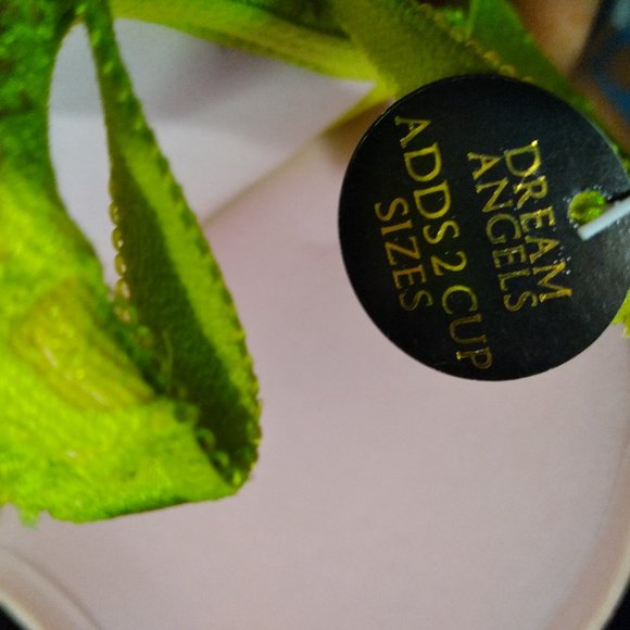 NWT VICTORIA SECRET (32B)Lime green/yellow Dream Angels - Picture 9 of 10